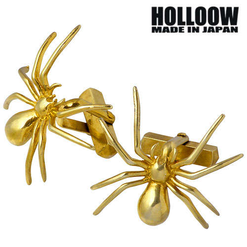 ホロウ HOLLOOW スパイダー シルバーカフス ゴールドコーティング クモ 蜘蛛 シルバー925 スターリングシルバー KHP-133GD