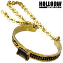 HOLLOOW ブレスレット メンズ ホロウ HOLLOOW マニフェスト シルバー バングル アクセサリー ゴールドコーティング スモーキークォーツ ブレスレット アクセサリー シルバー925 スターリングシルバー KHP-142GD