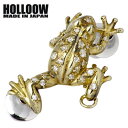 【ポイント5倍! 30日まで! 】 ホロウ HOLLOOW ドロップ ウォーター シルバーピン ブローチ ゴールドコーティング キュービック カエル 蛙 シルバー925 スターリングシルバー KHP-167GD