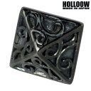 【ポイント5倍! 30日まで! 】 ホロウ HOLLOOW Q.A.R ヴェンデッタ スクエア シルバー ピアス アクセサリー 1個売り 片耳用 スタッド型 ブラックコーティング ユリ 百合 唐草 シルバー925 スターリングシルバー KHP-259BK