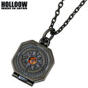 【ポイント3倍!18日限り 】 ホロウ HOLLOOW ワールド コンパス シルバー ネックレス アクセサリー チェーン付き ブラックコーティング 羅針盤 スカ...