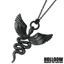 【ポイント5倍! 3日まで! 】 ホロウ HOLLOOW ヒース ゴッド シルバー ネックレス アクセサリー チェーン付き ブラックコーティング キュービック ...