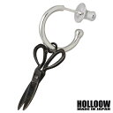 【ポイント5倍! 30日まで! 】 ホロウ HOLLOOW シザー シルバー ピアス アクセサリー 1個売り 片耳用 スタッドフープ型 ブラックコーティング はさみ 鋏 シルバー925 スターリングシルバー KHP-80BK
