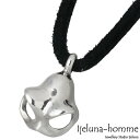 【ポイント10倍 マラソン期間中 】 アイジェルナオム Ijeluna-homme ネックレス レディース スカル メンズ シルバー ジュエリー ヘルメット 革ヒモ 925 スターリングシルバー AT-026P