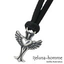 ネックレス アイジェルナオム Ijeluna-homme ネックレス レディース メンズ シルバー ジュエリー ラブ クロス 革ヒモ 925 スターリングシルバー AT-028P