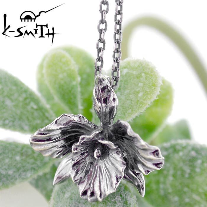 シルバー ペンダント ケースミス K-SMITH バースデー フラワー シルバー ネックレス 12月カトレア Birthday Flower Pendant KF-N-12