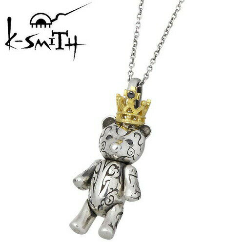 ネックレス ケースミス K-SMITH ネックレス レディース ベアー シルバー ジュエリー Tatoo Bear S ブラックキュービックペンダント テディベア 王冠 925 スターリングシルバー KI-1279804