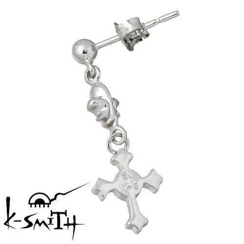 Sies Rosso シーズ ロッソの【ポイント3倍！16日まで！】 ケースミス K-SMITH クロス デザイン シルバー ピアス アクセサリー ジュエリー メンズ シルバーアクセ 925 silver925 ショート キュービック スタッドタイプ 2個売り 両耳用 スターリングシルバー KI-1281158｜アングル2