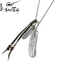 【ポイント10倍!27日まで!】 ケースミス K-SMITH ネックレス メンズ シルバー ジュエリー フェザー 925 スターリングシルバー KI-14120...