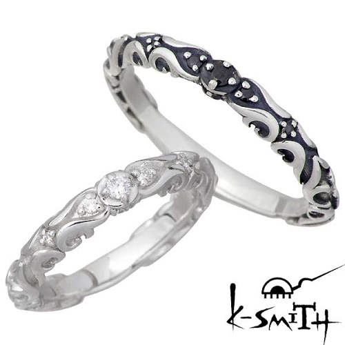 【ポイント5倍!ブラックフライデー!】 ケースミス K-SMITH キュービック シルバー ペア リング レディース メンズ 指輪 アクセサリー 7〜13号 1...