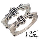 【ポイント5倍!ブラックフライデー!】 ケースミス K-SMITH リング 指輪 ペアー メンズ シルバー ジュエリー クロス シルバー ジュエリー 2本セット...