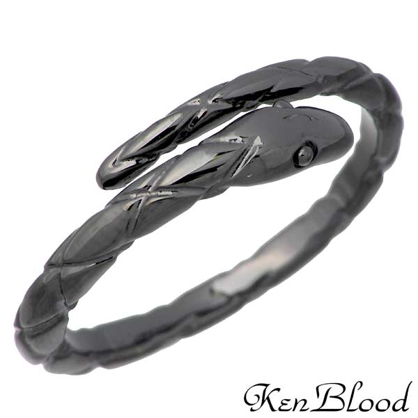 ケンブラッド KEN BLOOD リング 指輪 メンズ レディース シルバー ジュエリー スネーク ブラック 11〜21号 925 スターリングシルバー KR-...