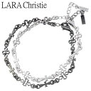 ララクリスティー LARA Christie テンプルクロス シルバー ペアブレスレット アクセサリー ブラック ホワイト PAIR Label シルバー925 スターリングシルバー LA-B6036-P