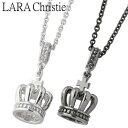 【ポイント10倍! スーパーSALE!】 ララクリスティー LARA Christie ラコロナ シルバー ペア シルバー ネックレス アクセサリー ブラック ホワイト クラウン PAIR Label シルバー925 スターリングシルバー LA-P5721-P(4)
