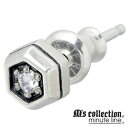 【ポイント5倍!27日まで】 エムズコレクション M's collection スタッド シルバー ピアス アクセサリー 1個売り 片耳用 キュービック シルバ...