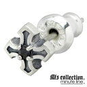 【ポイント5倍! マラソン期間】 エムズコレクション M's collection クロス スタッド シルバー ピアス アクセサリー 1個売り 片耳用 ストーン...