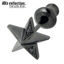 【ポイント5倍!最大1500円OFFクーポン 5/6まで】 エムズコレクション M's collection ブラックキュービック & スター スタッド シルバ...