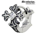 【ポイント5倍 30日限り!】 エムズコレクション M's collection クロス フープ シルバー ピアス アクセサリー 1個売り 片耳用 十字架 キュービック CZ シルバー925 スターリングシルバー M0393