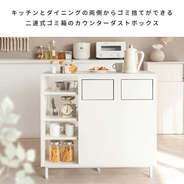 【ポイント2倍!お買い物マラソン】 カウンター ダストボックス Harmoa ハルモア ダストボックス キッチンペール キッチン収納 収納棚 ごみ箱 ゴミ箱 キッチン テーブル 新生活 引越し 家具 北海道・沖縄 離島は別途追加送料見積もり メーカー直送 [2]
