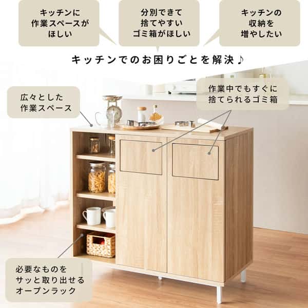 【ポイント2倍!お買い物マラソン】 カウンター ダストボックス Harmoa ハルモア ダストボックス キッチンペール キッチン収納 収納棚 ごみ箱 ゴミ箱 キッチン テーブル 新生活 引越し 家具 北海道・沖縄 離島は別途追加送料見積もり メーカー直送 [3]