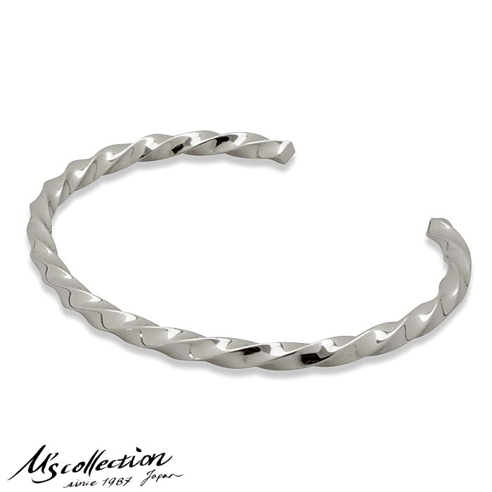 エムズコレクション M's collection ファインツイストワイヤーバングル シルバーバングル ブレスレット シルバー925 メンズ レディース 日本製 ...