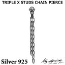 【ポイント3倍!18日限り 】 エムズコレクション M's collection シルバー ピアス 片耳用 TRIPLE X STUDS CHAIN PIERC...
