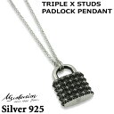 【ポイント5倍 30日限り!】 エムズコレクション M's collection シルバー ネックレス TRIPLE X STUDS PADLOCK PENDA...