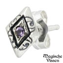 【ポイント10倍 マラソン期間中 】 マジェスフィッセン Magische Vissen 菱形 シルバー ピアス アクセサリー ストーン スタッド 1個売り 片耳用 シルバー925 スターリングシルバー OZX-107