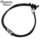 【ポイント5倍!27日まで】 マジェスフィッセン Magische Vissen シルバー レザー ブレスレット アクセサリー ストーン シルバー925 スターリングシルバー OZX-117BK