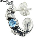 エムズコレクション M's collection スター & ブルートパーズ フープ スタッド シルバー ピアス アクセサリー 1個売り 片耳用 星 シルバー9...