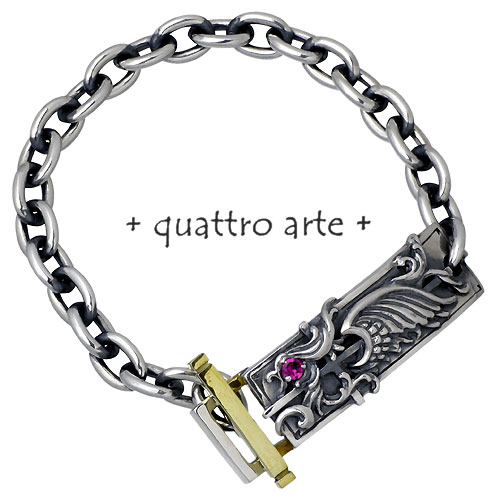 クアトロアルテ quattro arte ビターレ シルバー ブレスレットS クロス 羽 合成ルビー QA-B-0003-S