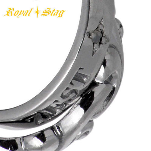 【ポイント10倍！ 4月10日まで】 ロイヤルスタッグゼスト Royal Stag Zest ダブルリング型 シルバー ネックレス アクセサリー ブラックダイヤモンド BKDIA シルバー925 スターリングシルバー SN25-009