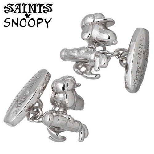 セインツ スヌーピー SAINTS & SNOOPY カフスボタン メンズ 大人向け グッズ シルバー ジュエリー スヌーピー ゴルフ ラッピング無料 プレゼント ギフト クリスマス 誕生日 お祝い スターリングシルバー SNPY-C-02