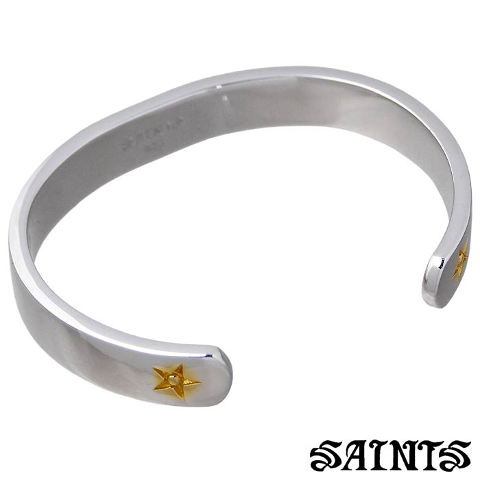 【ポイント5倍!30日まで!】 セインツ SAINTS スター ポイント プレーン シルバー バングル アクセサリー ブレスレット アクセサリー メンズ SSB...
