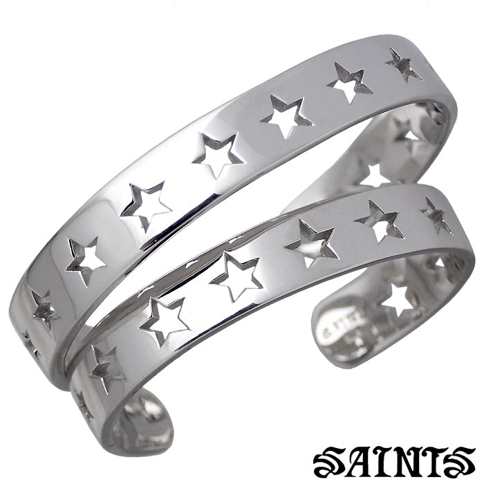 セインツ SAINTS スター シルバー バングル アクセサリー ブレスレット アクセサリー ペアー SSB-703-P