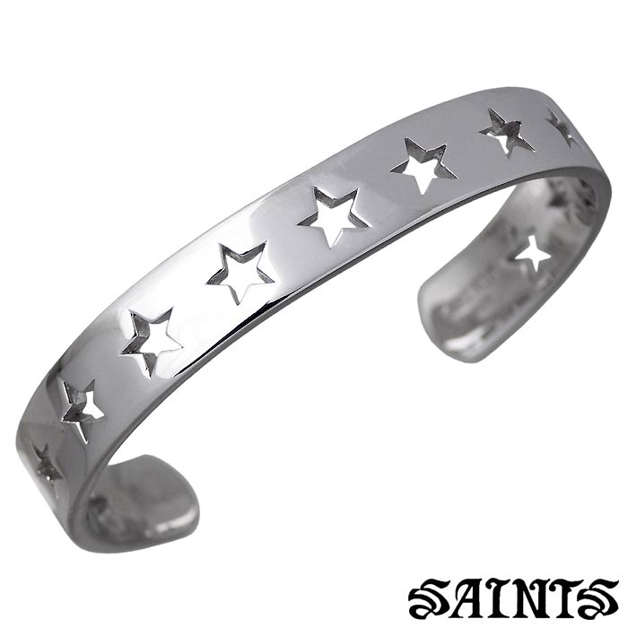 【ポイント5倍!30日まで!】 セインツ SAINTS イレブン スター シルバー バングル アクセサリー ブレスレット アクセサリー レディース SSB-70...