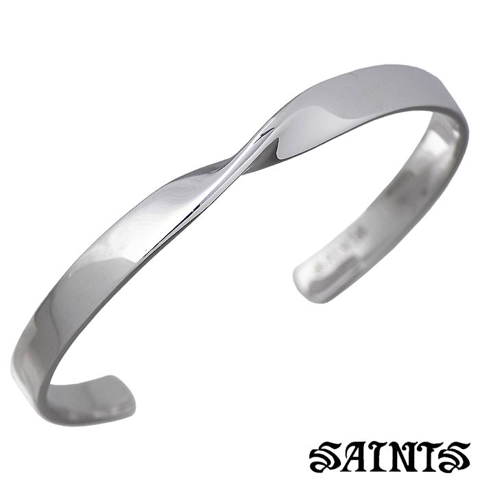 【ポイント5倍!30日まで!】 セインツ SAINTS ツイスト シルバー バングル アクセサリー ブレスレット アクセサリー メンズ SSB-705M