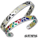 【ポイント5倍! マラソン期間】 セインツ SAINTS シルバー ペア バングル アクセサリー ステンドグラス SSB-820-P
