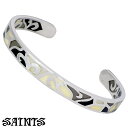【ポイント3倍!最大5000円OFFクーポン 20日まで!】 セインツ SAINTS シルバー バングル アクセサリー ステンドグラス メンズ SSB-820M