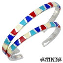 【ポイント5倍! マラソン期間】 セインツ SAINTS シルバー ペア バングル アクセサリー マルチカラー SSB-821-P