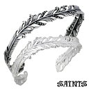 セインツ SAINTS フェザー&ジルコニア シルバー ペア バングル アクセサリー 羽根 SSB2-80BK-CLR-P