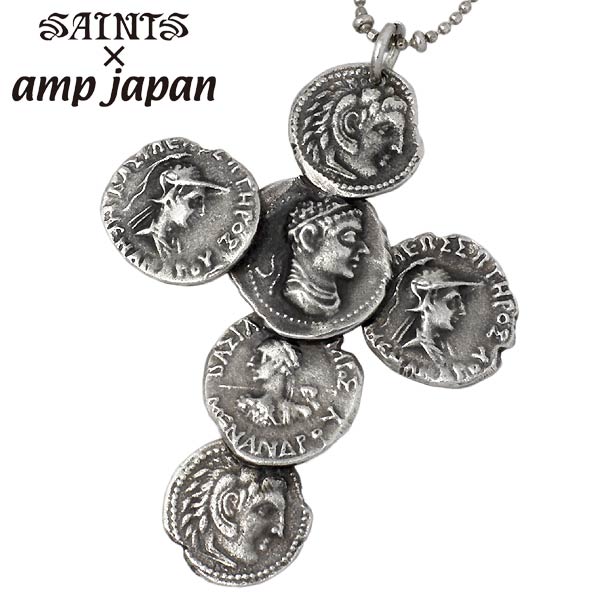 Sies Rosso シーズ ロッソの【ポイント3倍！16日まで！】 セインツ×アンプジャパン SAINTS X amp japan ギリシャ コイン クロス ネックレス アクセサリー メンズ 十字架 SSP6-02｜アングル3