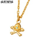 【ポイント3倍!18日限り 】 セインツ SAINTS カリビアン スカル シルバー ネックレス アクセサリー メンズ ブルートルマリン ゴールド SSP7-0...