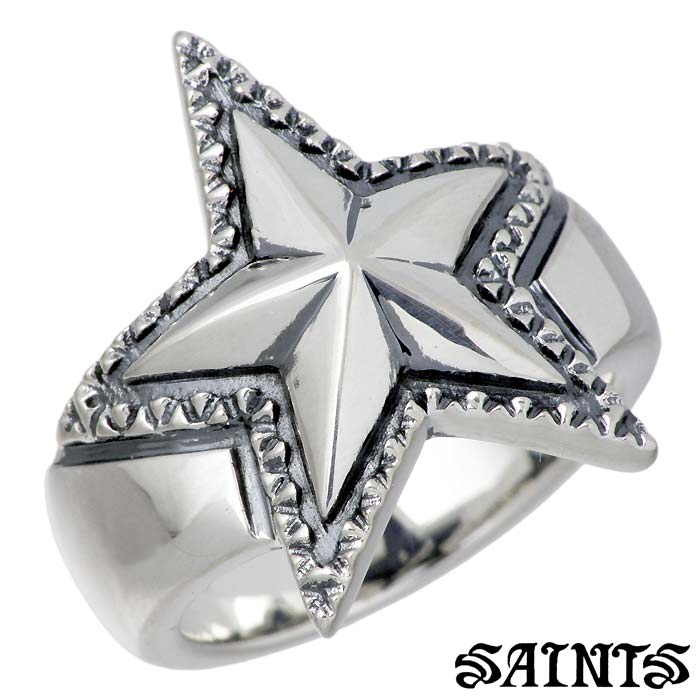 【ポイント5倍！30日まで！】 セインツ SAINTS リング 指輪 メンズ スター シルバー ジュエリー 星 17～21号 SSR-701