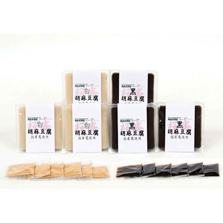 【スーパーセール10%OFF！】 奈良 桜庵 和スイーツ胡麻豆腐 白胡麻豆腐 100g x3 黒胡麻豆腐 100g x3 食感はまるで濃厚なプリンのよう 黒蜜 きな粉をかけて和スイーツとしてお召し上がりください ご進物 ギフト 贈り物に
