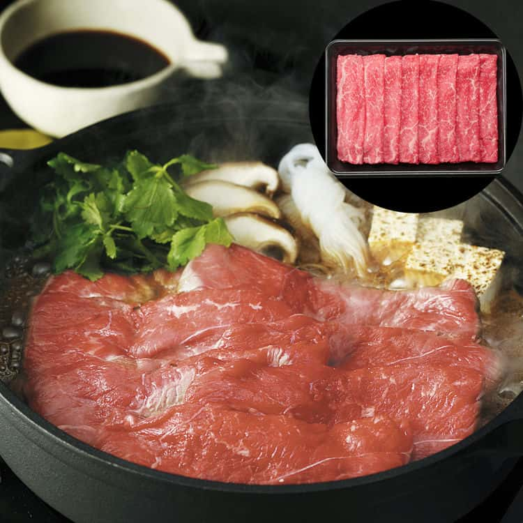 山梨 甲州ワインビーフ すきやき もも 450g 国産牛 牛肉 スライス 甲州ワインビーフは ぶどう粕・おから・とうもろこし・麦等の粕類混合飼料で自然豊かな山梨で育てた特産牛 です お歳暮 お中…