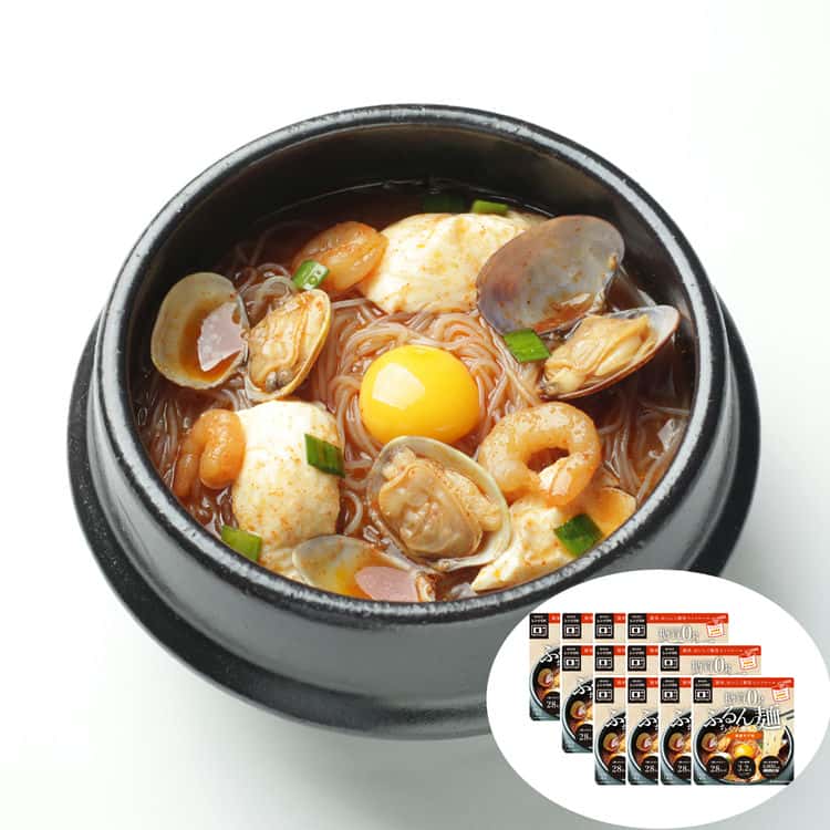 【ポイント5倍! マラソン期間】 糖質0g ぷるんちゃん麺 海鮮チゲ味 200gx12袋入 レンジで簡単調理 スープと麺入りで開けてすぐ手間要らずで召し上がれます ご進物 ギフト 贈り物に 離島配送不可