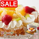 【スーパーSALE 10%OFF!】 冷凍 フルーツ ショート ケーキ 5号 色とりどりのフルーツをたっぷりトッピング 手土産 プレゼント ご進物 ギフト 贈り物に SM00010771