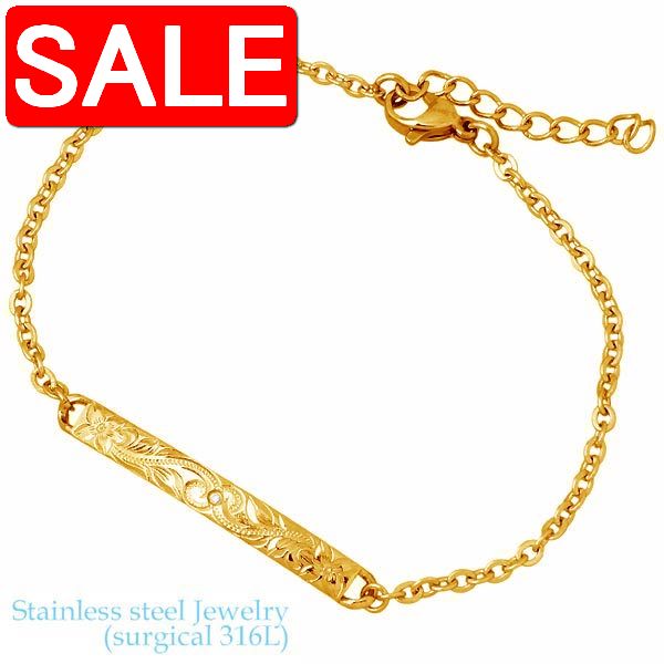 【スーパーSALE 50%OFF!】 ステンレス ブレスレット アクセサリー 金属アレルギー対応 ハワイアンジュエリー ハワジュ メンズ K24 キュービック ...