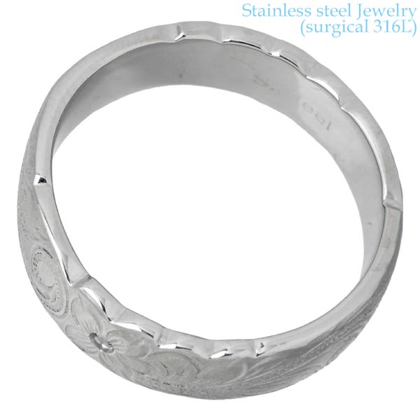 ステンレス ハワイアンジュエリー ハワジュ リング 金属アレルギー対応 指輪 アクセサリー 7〜21号 ジュエリー レディース メンズ キュービック プルメリア 医療用サージカル316L GRSS515